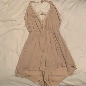 Kendall & Kylie Beige Lace Romper